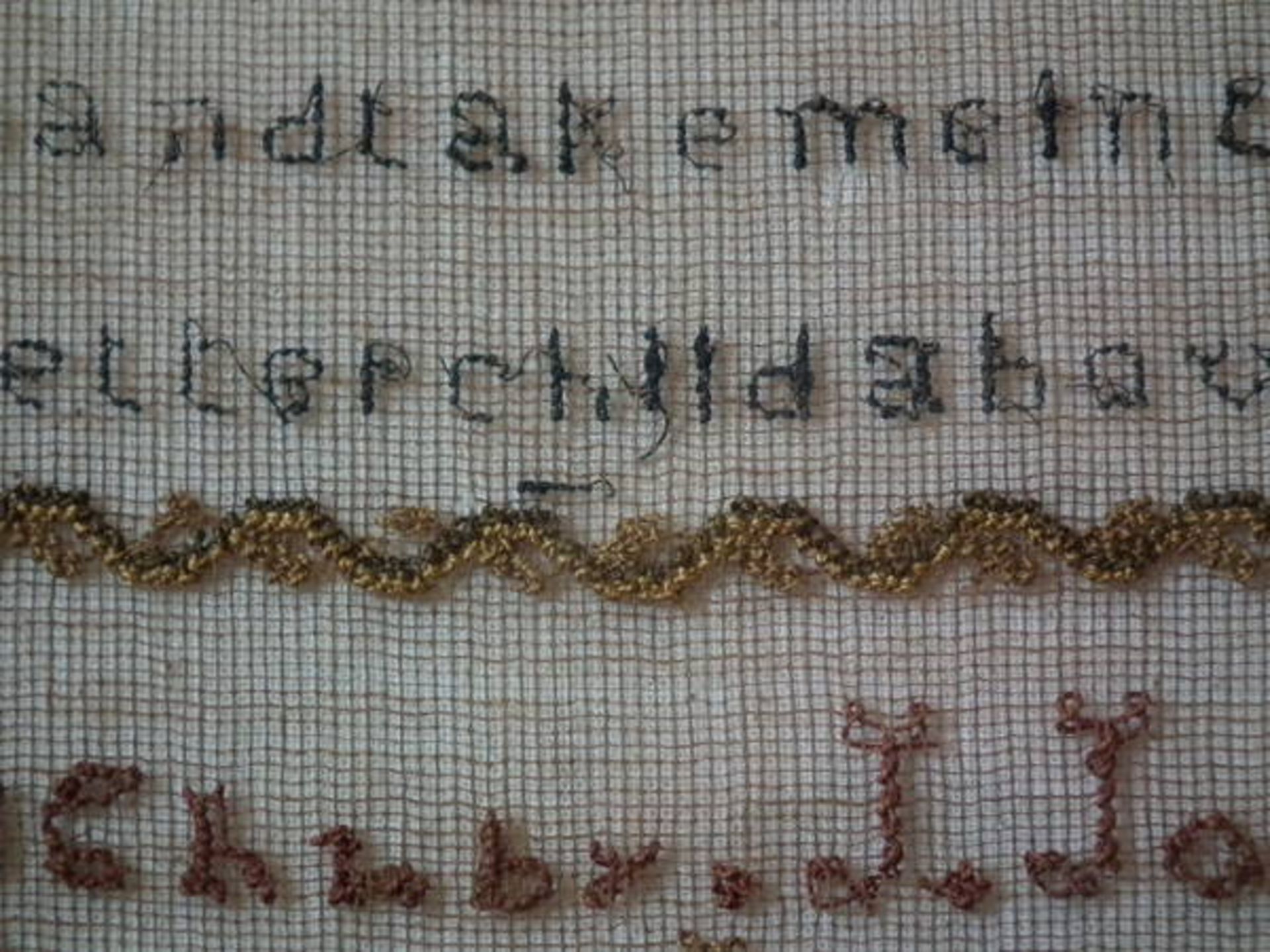 Needlework School Sampler dated 1843 by Sarah Bryan FREE UK DELIVERY - Image 21 of 38