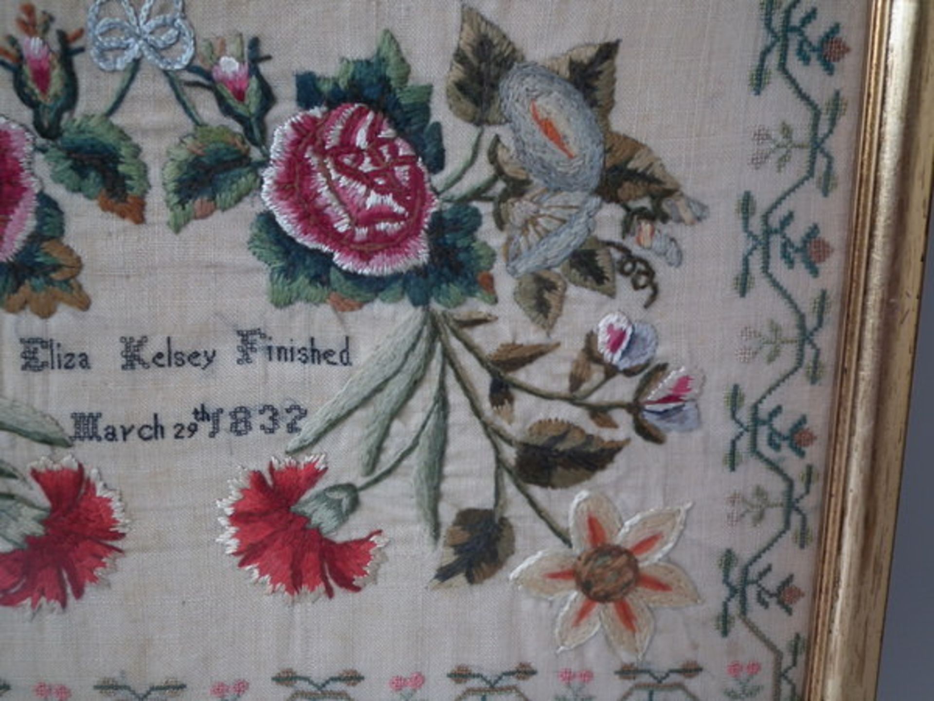 Needlework Verse Sampler dated 1832 by Eliza Kelsey FREE UK DELIVERY - Image 9 of 24