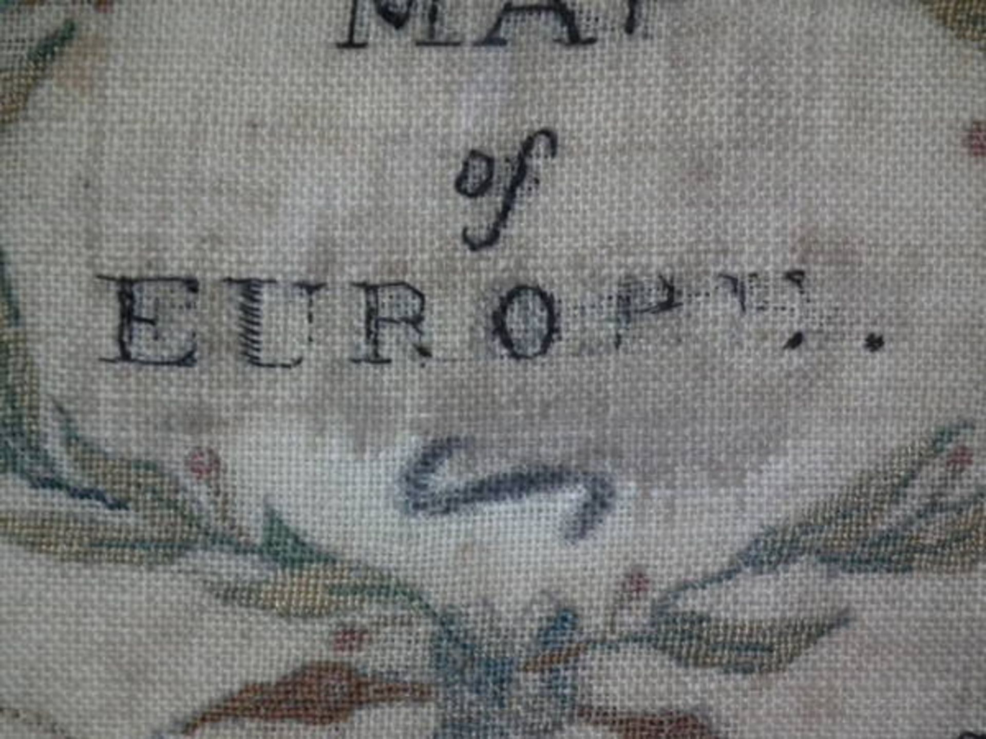Needlework European Map Sampler, circa 1800, by Charlotte Walker FREE UK DELIVERY - Image 22 of 33