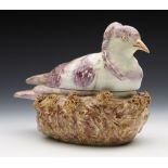 ANTIQUE STAFFORDSHIRE PEARLWARE PIGEON TUREEN EARLY 19TH C. - FREE UK DELIVERY