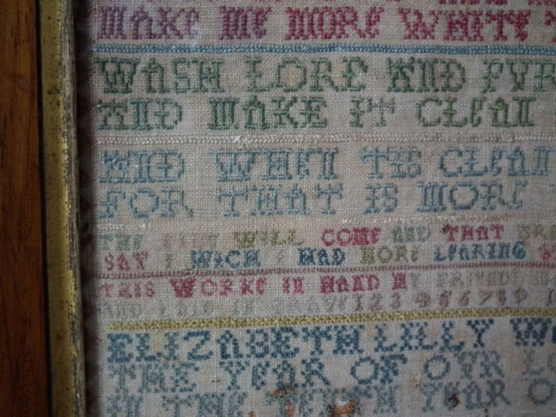 Needlework Sampler dated 1725 by Elizabeth Lilly FREE UK DELIVERY - Image 15 of 26