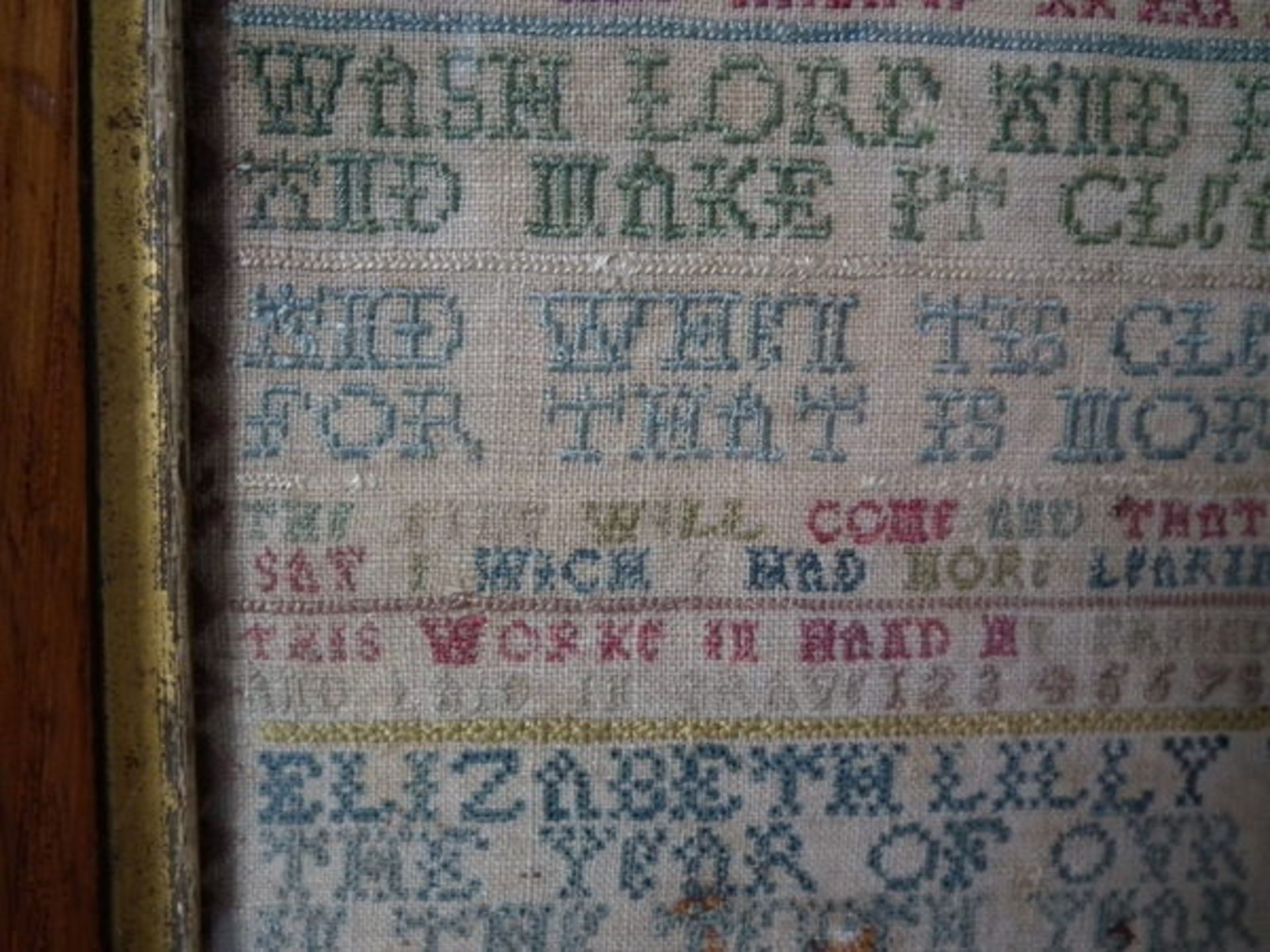 Needlework Sampler dated 1725 by Elizabeth Lilly FREE UK DELIVERY - Image 20 of 26