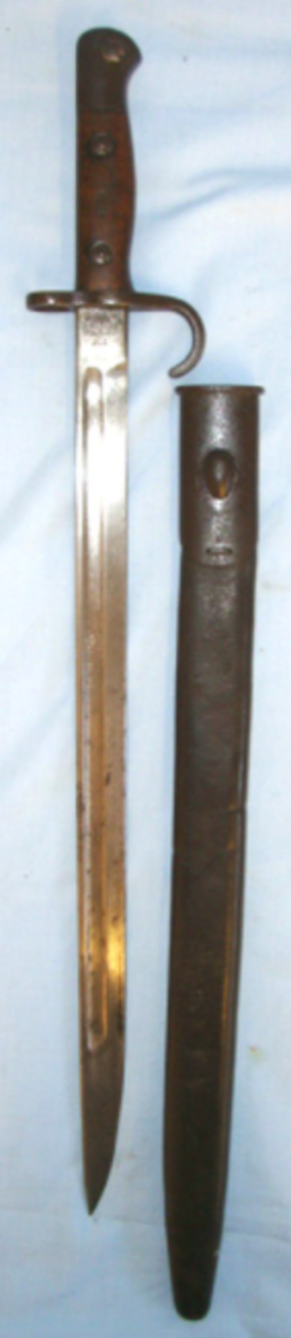 Early Production, Pre WW1, 1909 Dated Hook Quillon 1st Type 1907 Pattern Sword Bayonet - Image 2 of 3