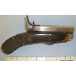 Quality, English, C1850's Unwin & Rodgers Patent 'NON* XLL' .25 Rim Fire Calibre knife Pistol