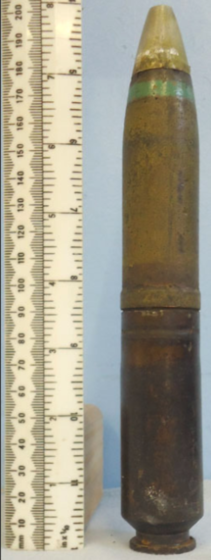 INERT DEACTIVATED. WW2 INERT German 30mm MK108(30x90RB)HEI (High Explosive Incendiary) Cannon Round. - Image 2 of 3