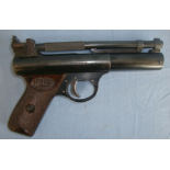 Early 1970's Webley Premier 'E' Series .22 Calibre Air Pistol With Brown Grips