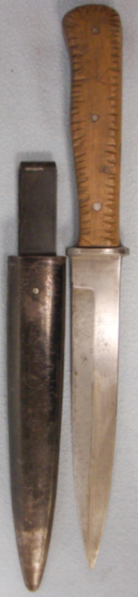 German (Personalised) WW2 Fighting/Trench Knife & Scabbard - Image 2 of 3