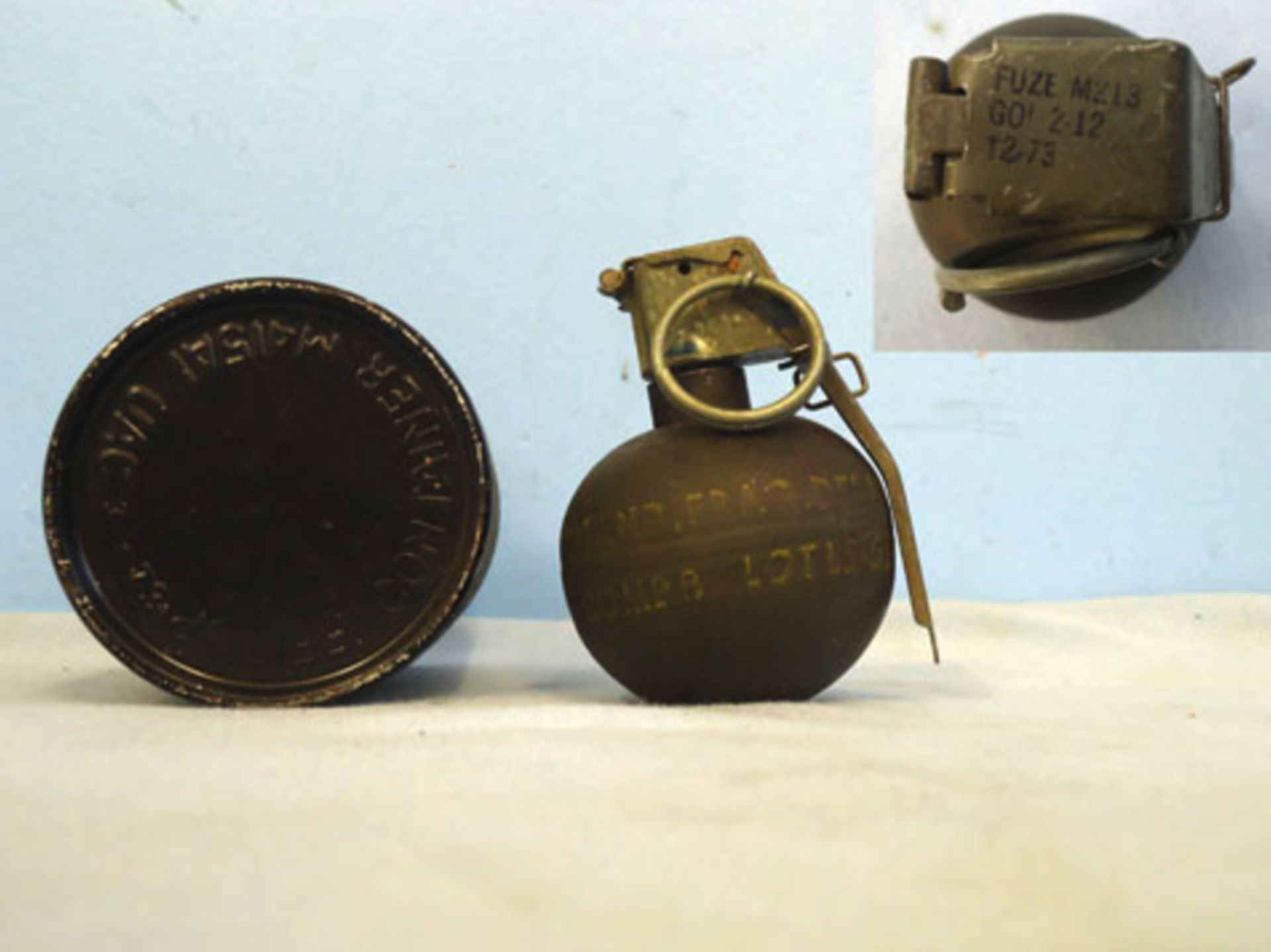 INERT DEACTIVATED Rare Near Mint Vietnam War Period American M67 Fragmentation Hand Grenade