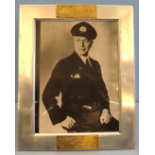 Cast Duralumin Photograph Frame and Photograph Of Kapitan Max Pruss