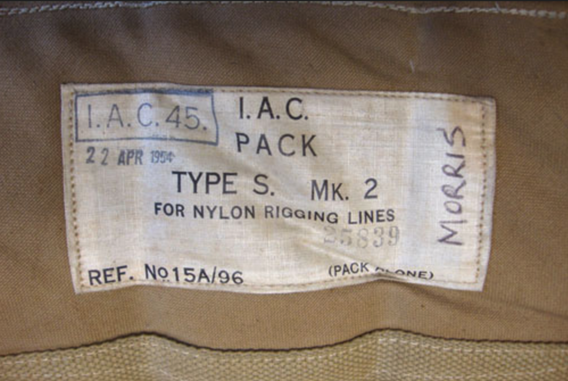 An Irving Air Chute Parachute Assembly Seat Type Mk.2. With MK I Back Pad - Image 3 of 3