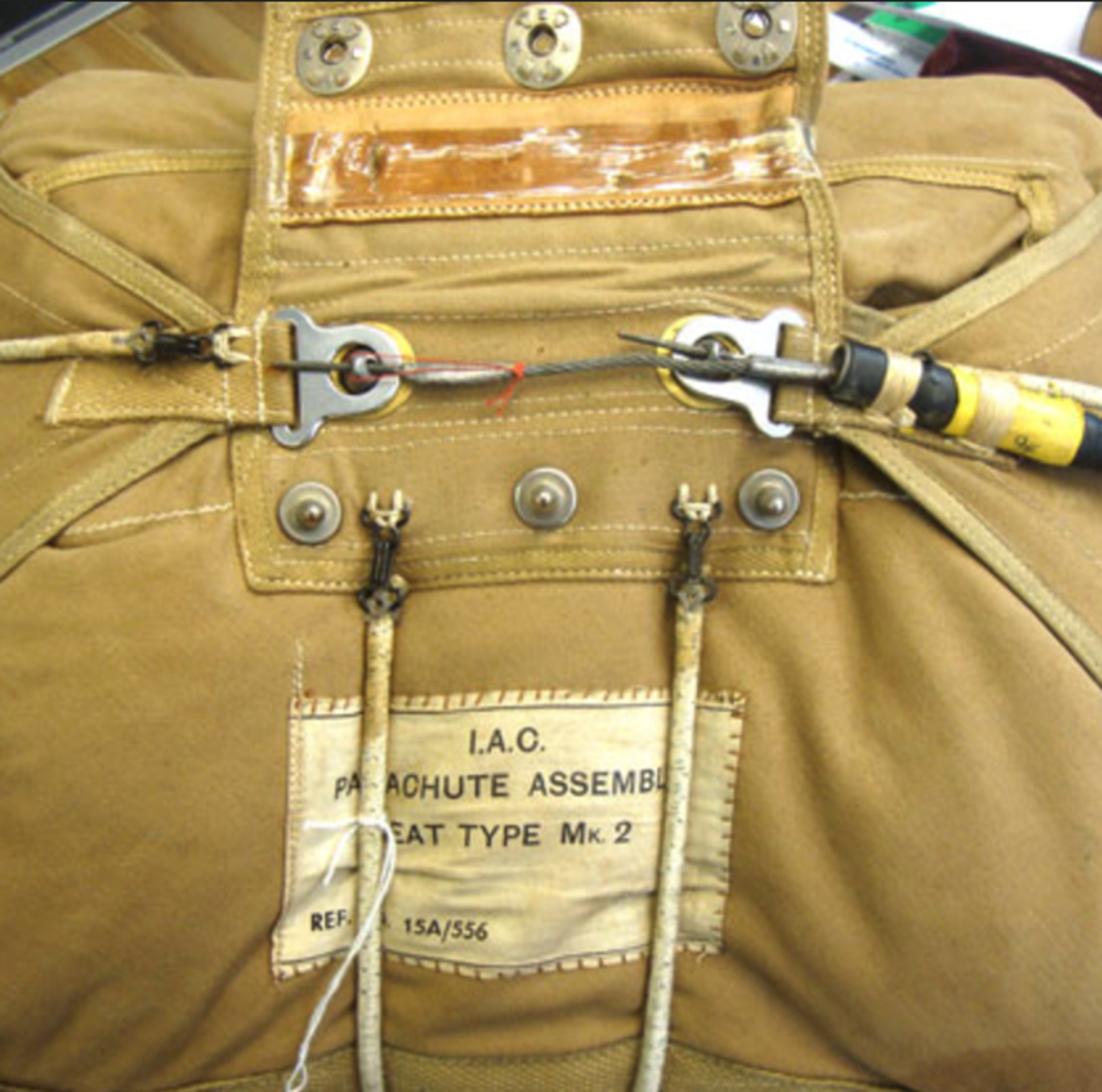 An Irving Air Chute Parachute Assembly Seat Type Mk.2. With MK I Back Pad - Image 2 of 3