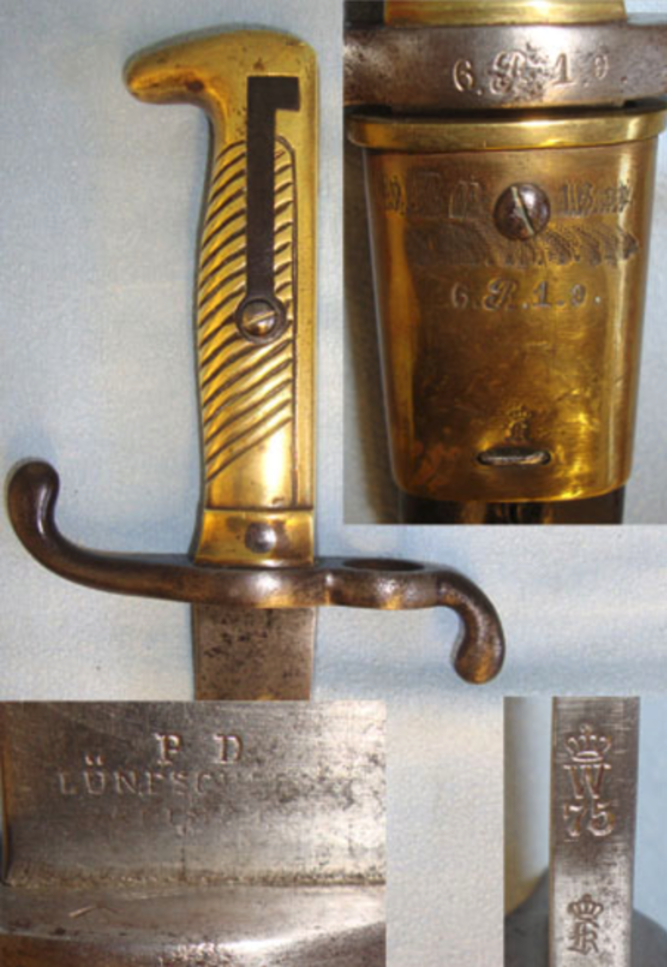 MATCHING REGIMENT MARKS, 1875 Dated Imperial Prussian M1871 Sword Bayonet - Image 3 of 3