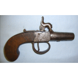 Mid 1800's English, .47" Bore, Percussion Pocket Pistol With Screw Off Barrel By Smith Of Newcastle