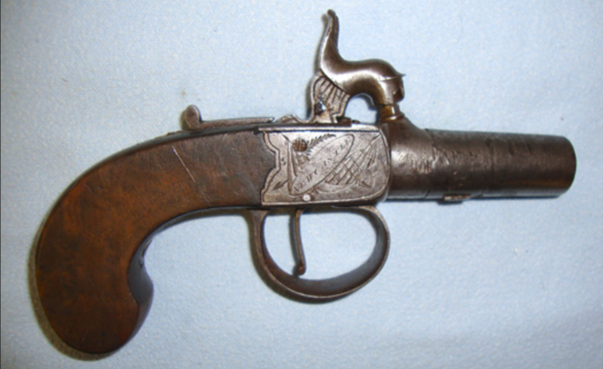 Mid 1800's English, .47" Bore, Percussion Pocket Pistol With Screw Off Barrel By Smith Of Newcastle