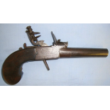C1820 English, Steel Framed .38” Bore Flintlock Pocket Pistol With Screw Off Barrel