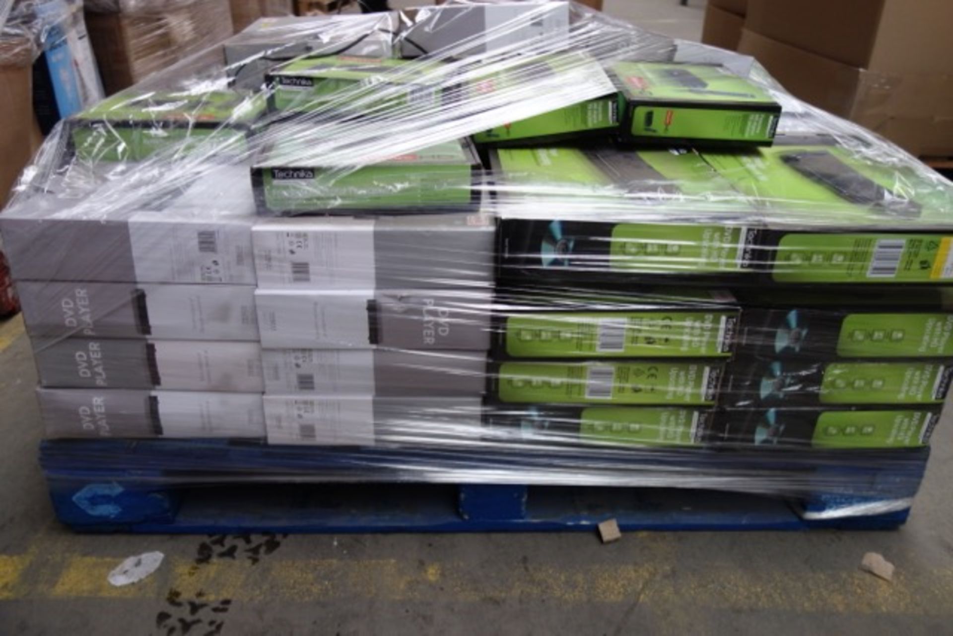(NR9) PALLET TO CONTAIN APPROX. 60 x TESCO DVD PLAYERS WITH HD UPSCALER, FREEVIEW HD DIGITAL TV