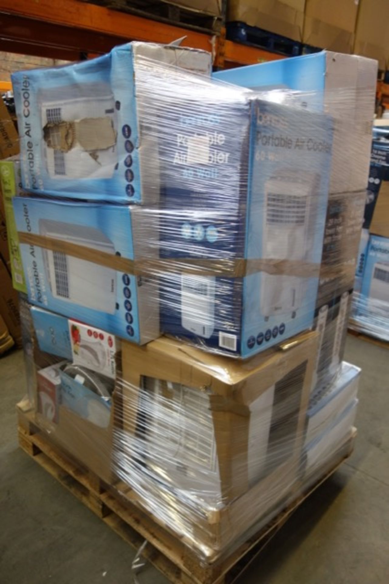 (NR23) PALLET CONTAINING APPROX. 24 x ITEMS INCLUDING: 9 IN 1 STEAM CLEANER, PORTABLE AIR COOLER.