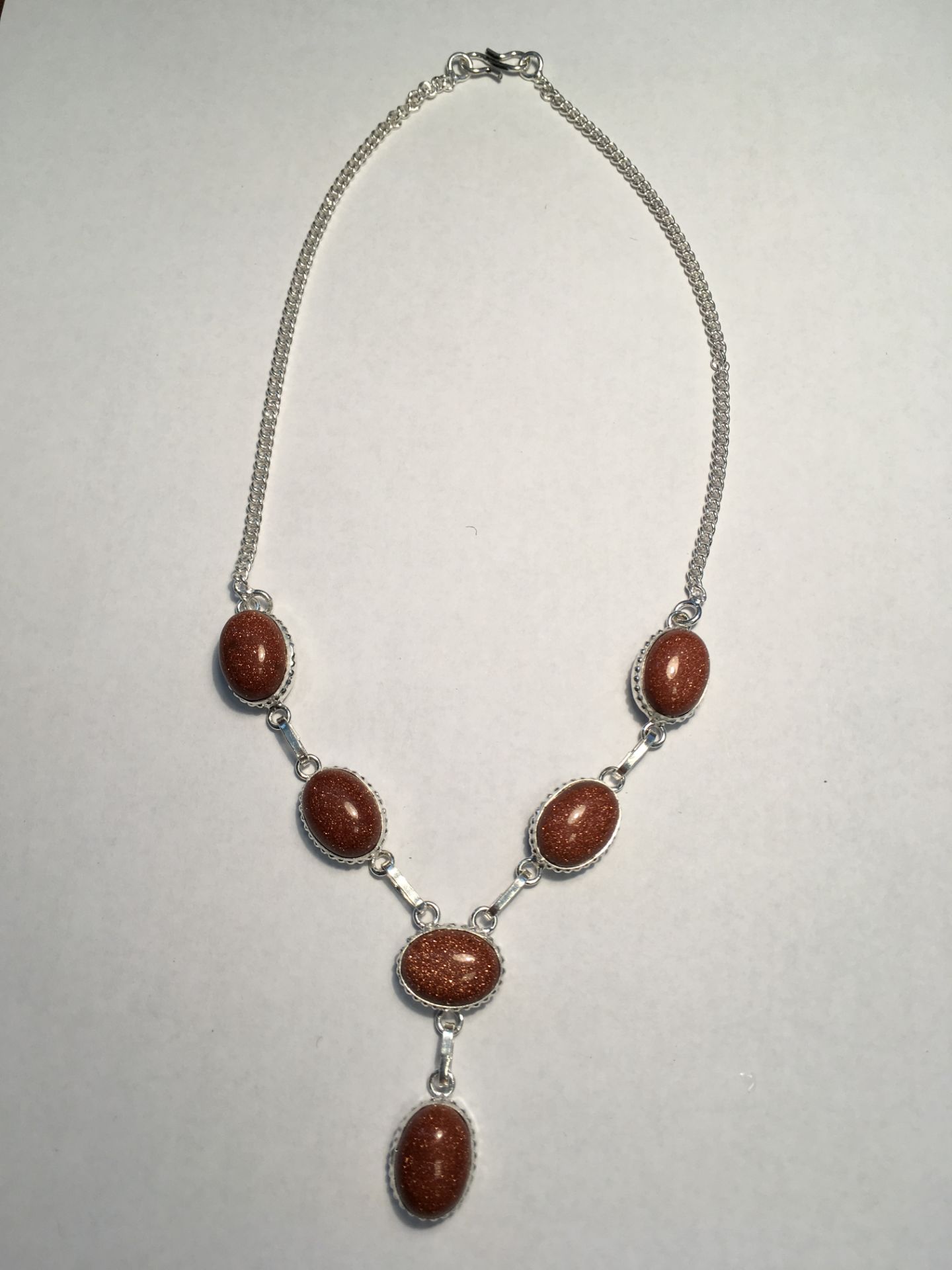 Goldstone Gems .925 Silver Jewellery Necklace 17 Inches - Image 2 of 2