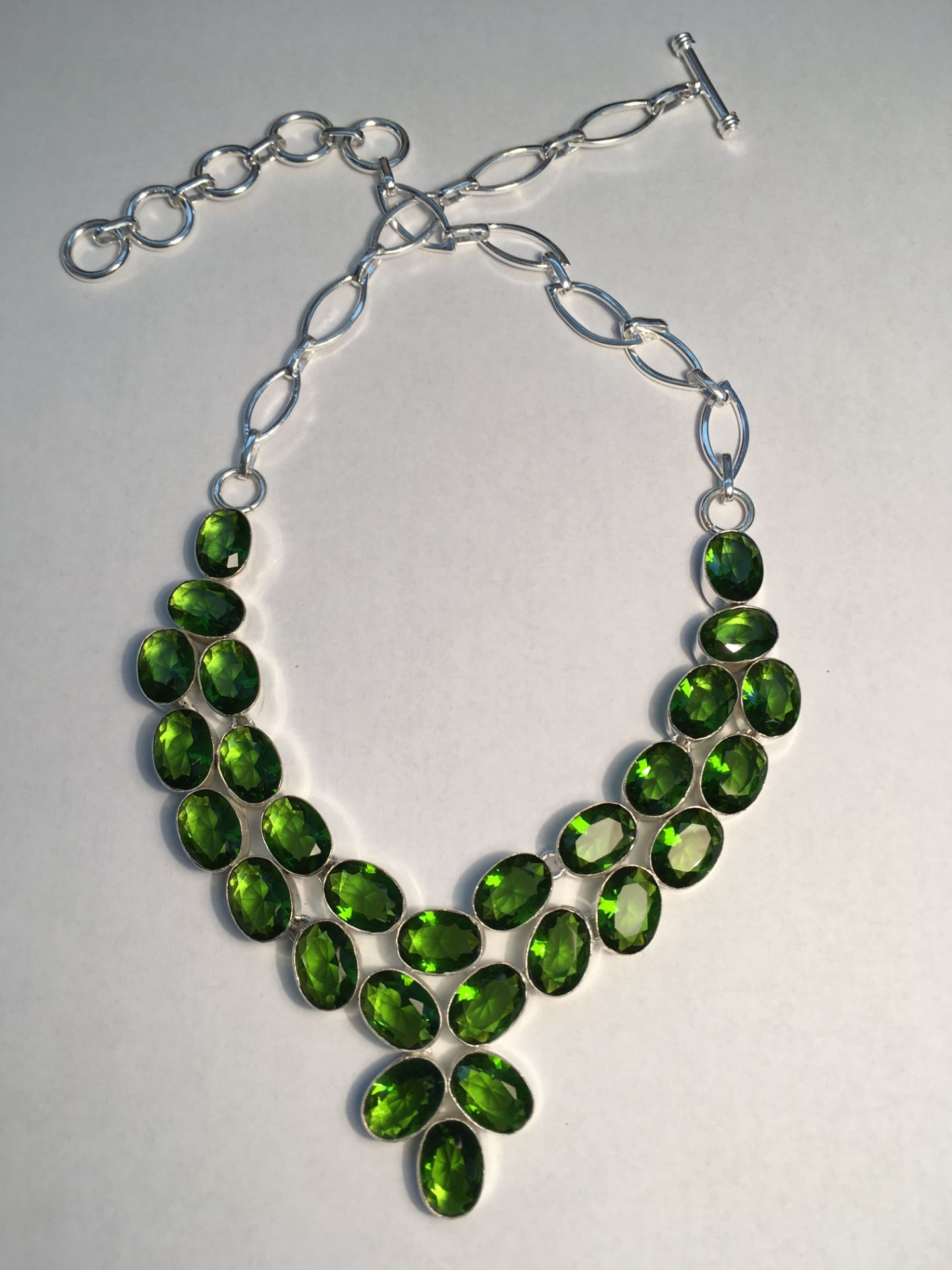 Peridot Gems .925 Silver Jewellery Necklace 18 Inches - Image 2 of 2