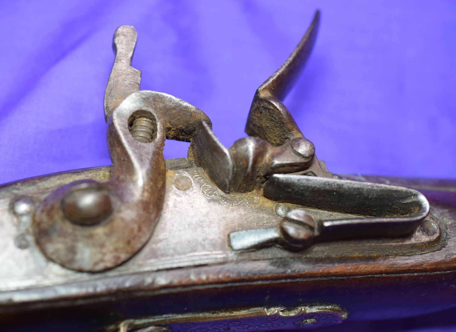 Flintlock Pistol c1800s With Silver Inlay To Barrel - Image 2 of 8