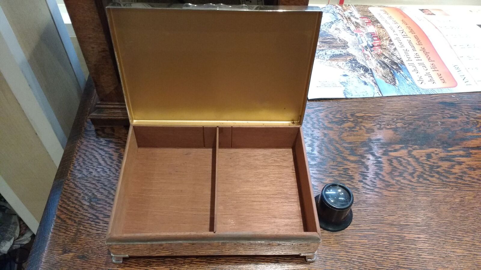 Silver Plate Card Box With Wood Lining NO RESERVE - Image 2 of 3