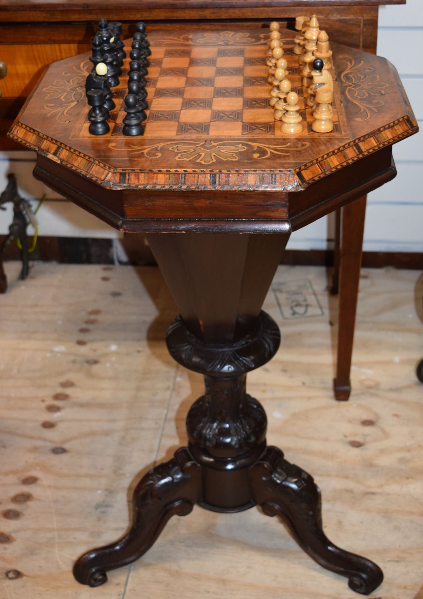 Victorian Trumpet Shaped Sewing And Games Table