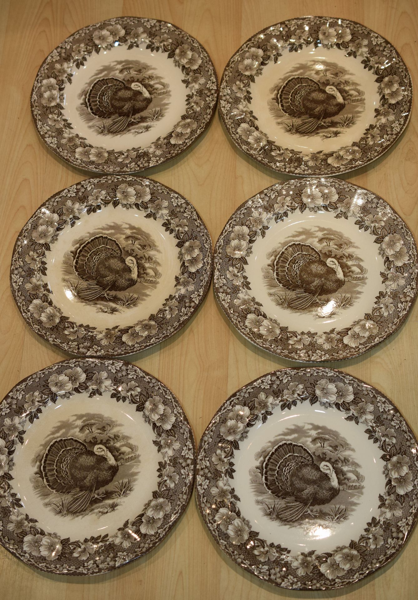 Set Of Six Wedgwood Turkey Dinner Plates - Image 4 of 5