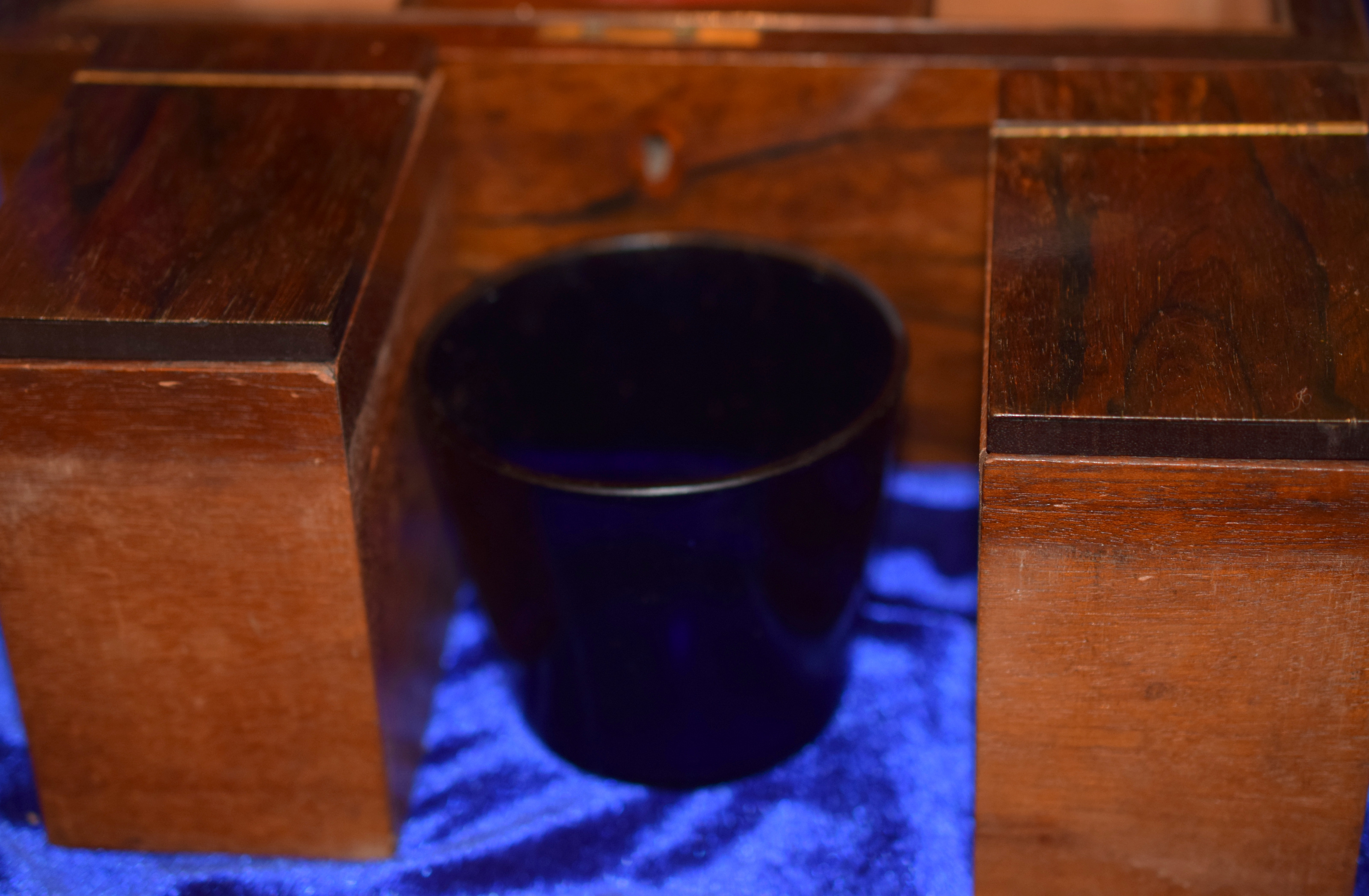 Late Georgian Mahogany Tea Caddy With Original Inserts - Bild 3 aus 6