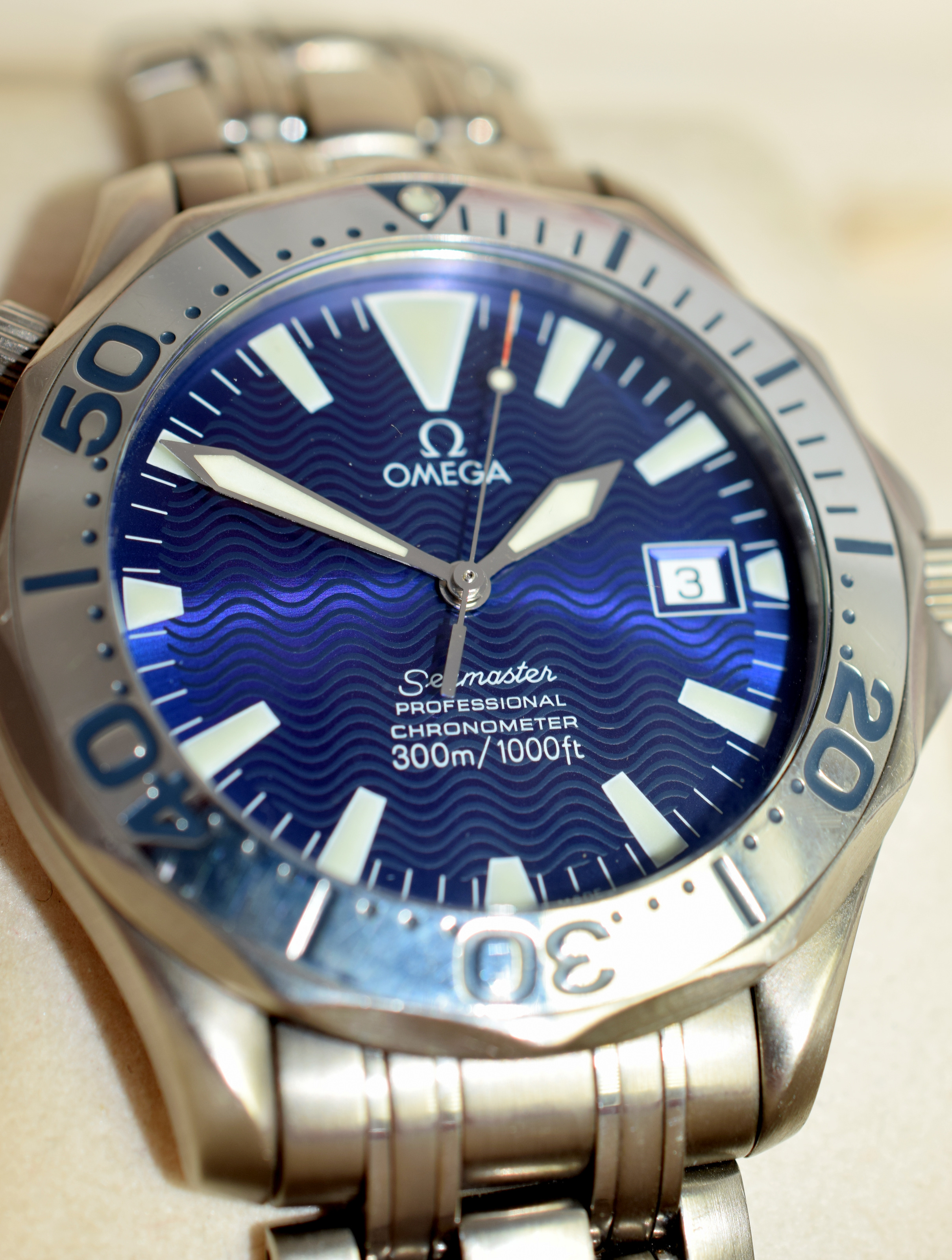 Omega Seamaster Professional Chronometer 300mts/1000ft In Titanium On Titanium Bracelet