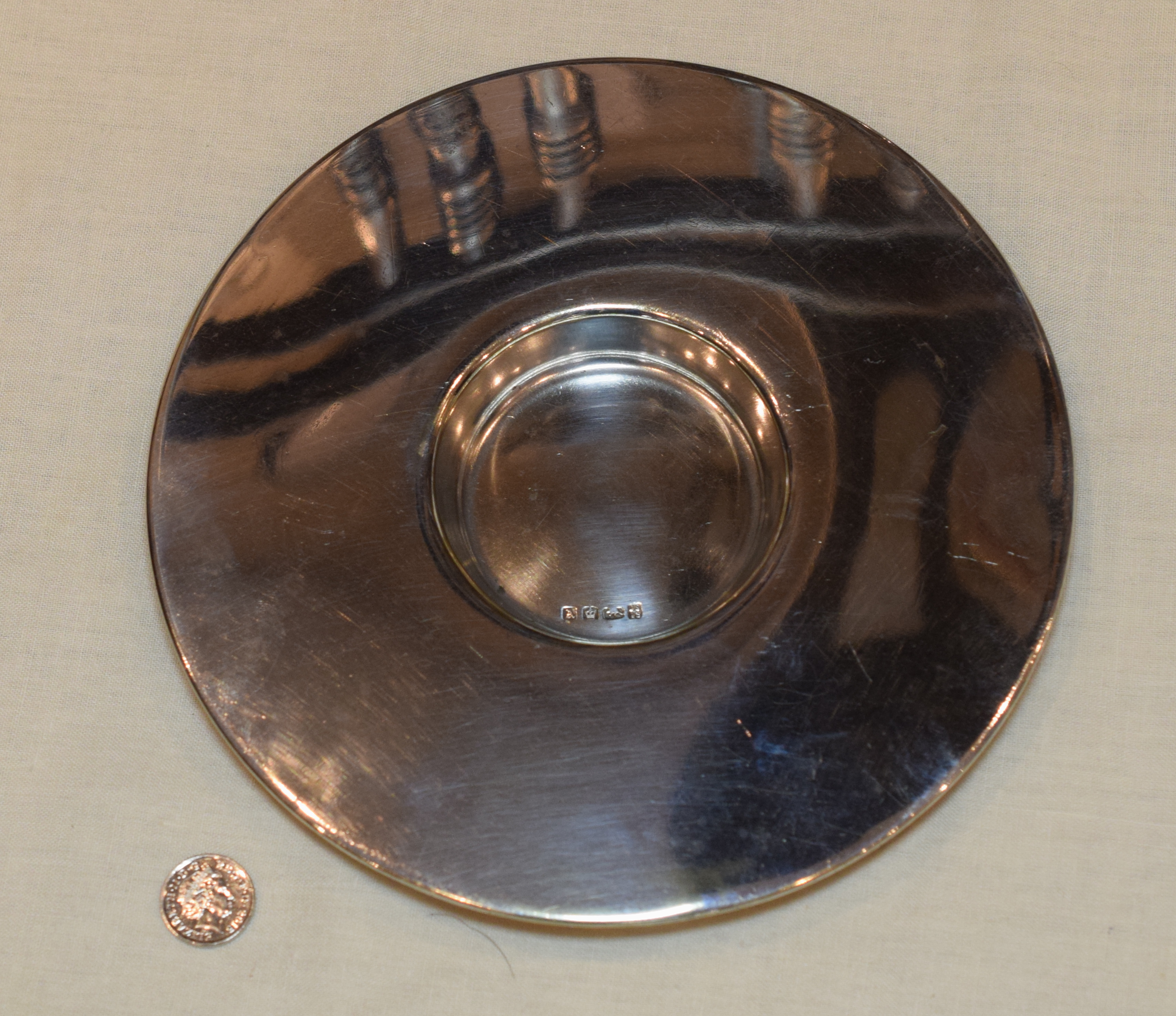 Solid Silver Recessed Plate With Rat Hallmark For Paisley NO RESERVE