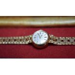 9ct Gold Lady's Accurist Watch On 9ct Gold Bracelet