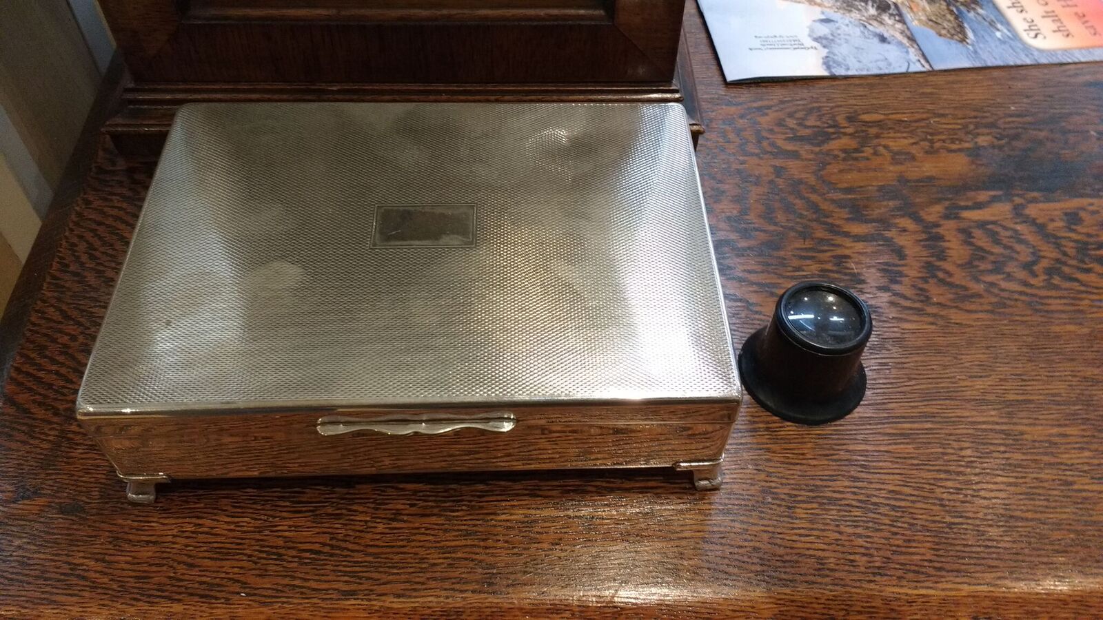 Silver Plate Card Box With Wood Lining NO RESERVE