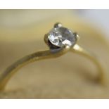 Diamond Solitaire On 9ct Gold Band Carat Weight 0.28