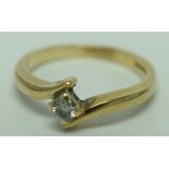 Lady's Diamond Solitaire Of 0.17 Carat Weight On 9ct Gold Band