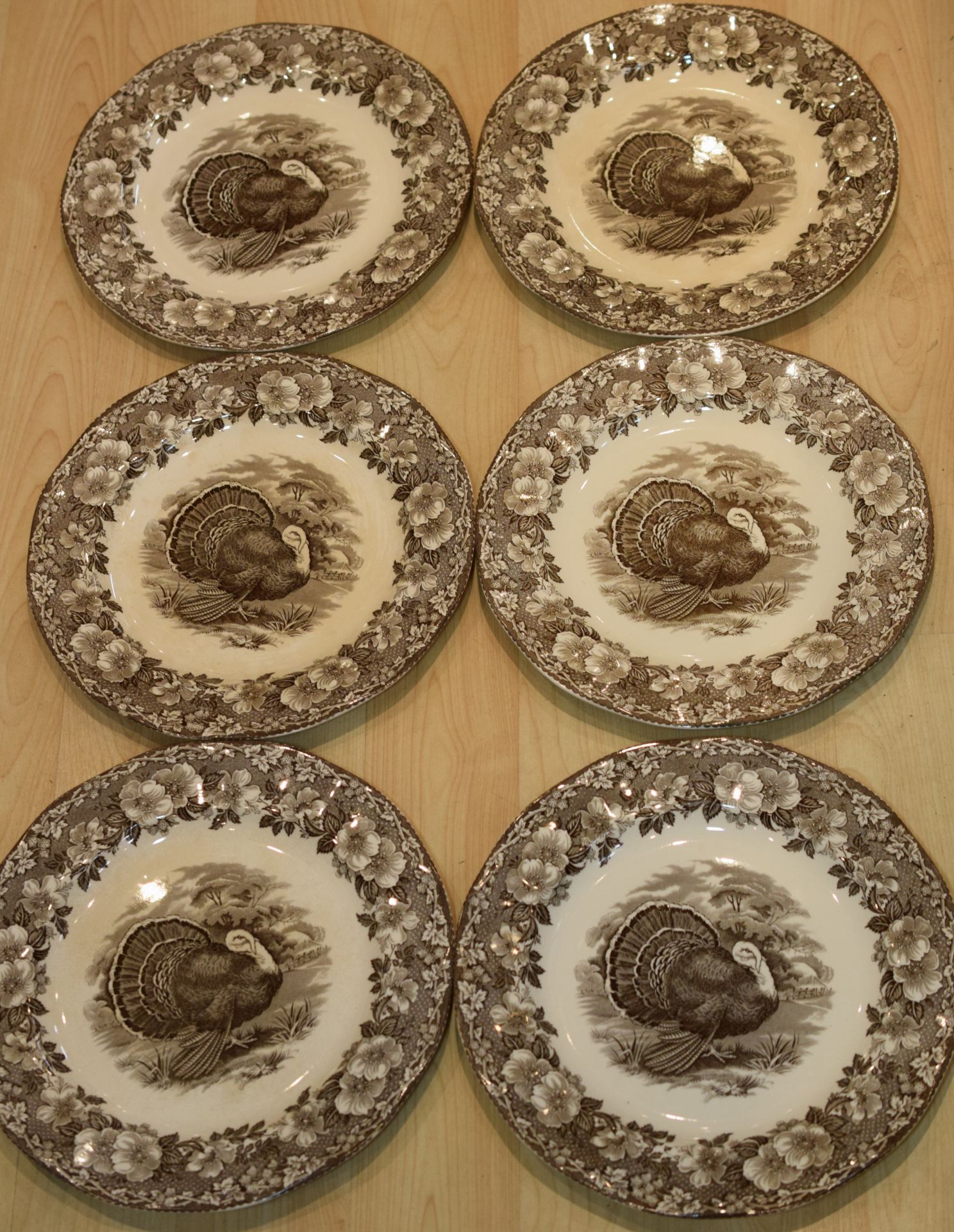 Set Of Six Wedgwood Turkey Dinner Plates - Image 2 of 5