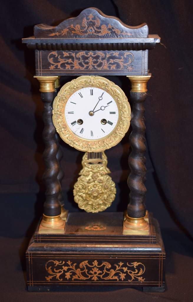 Beautiful French Empire Japry Freres Portico Clock