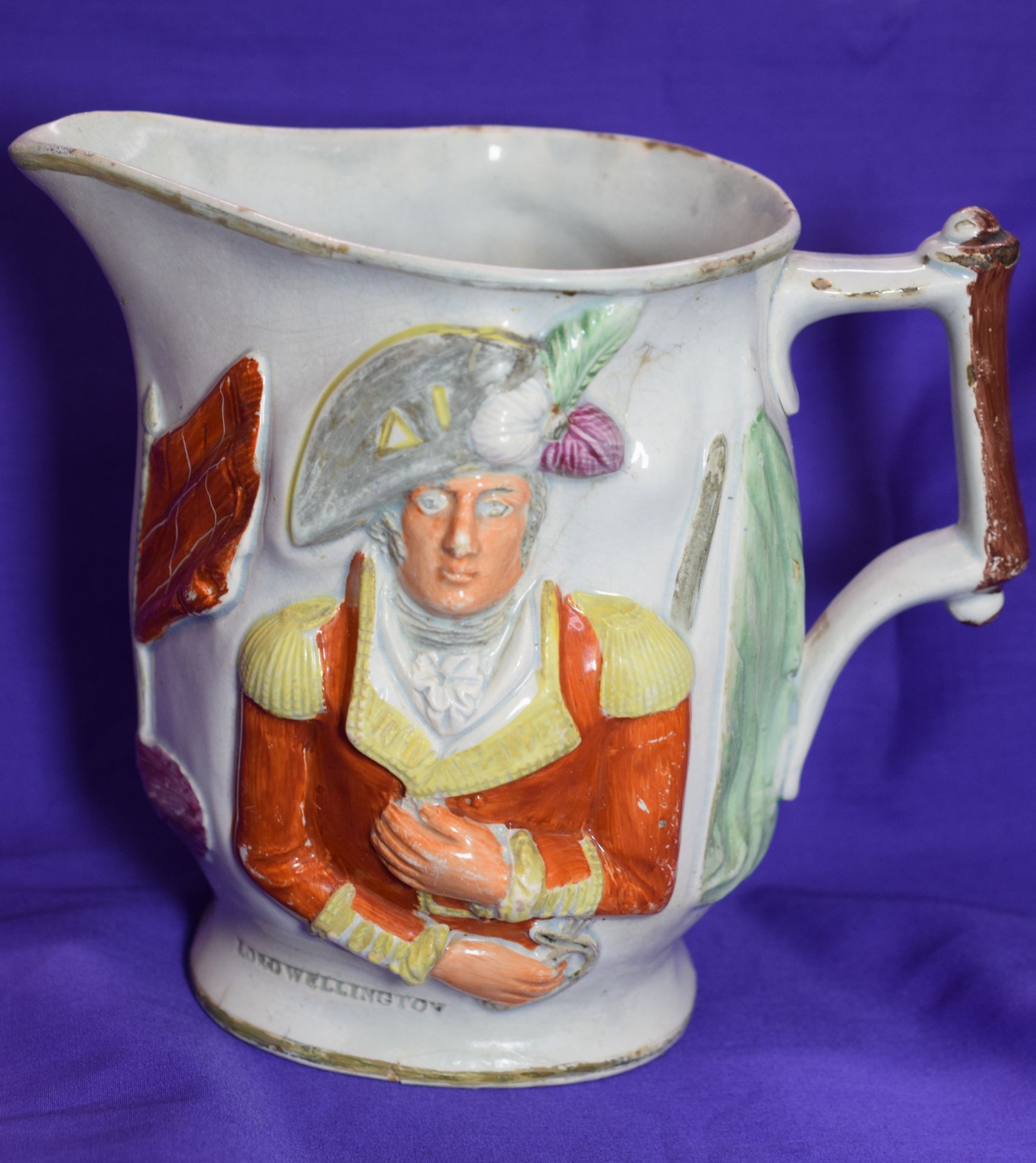 Staffordshire Jug With Lord Wellington And General Hill