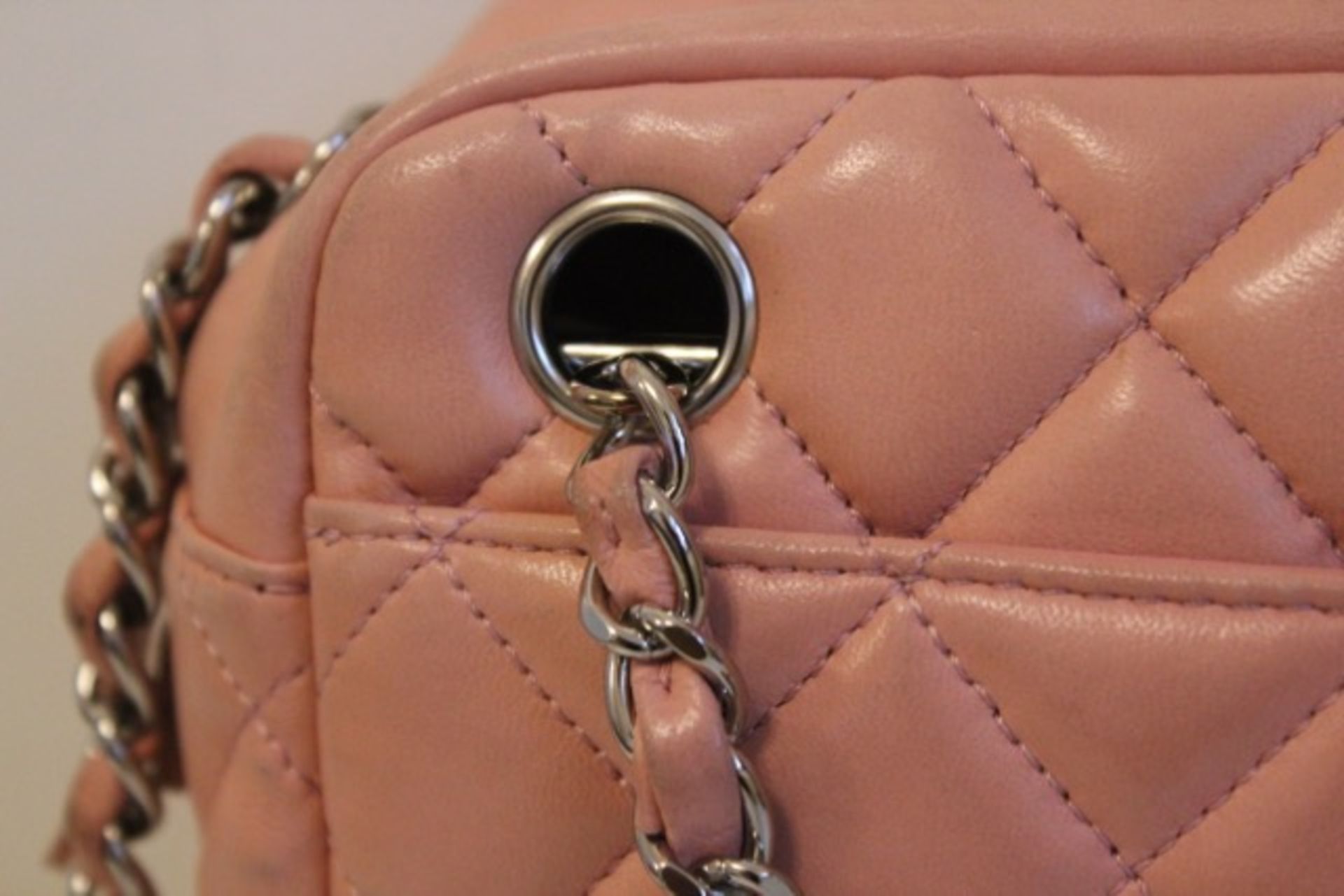 CHANEL Shoulder Bag - Pale Pink Lambskin Leather Silver Hardware - Image 16 of 22