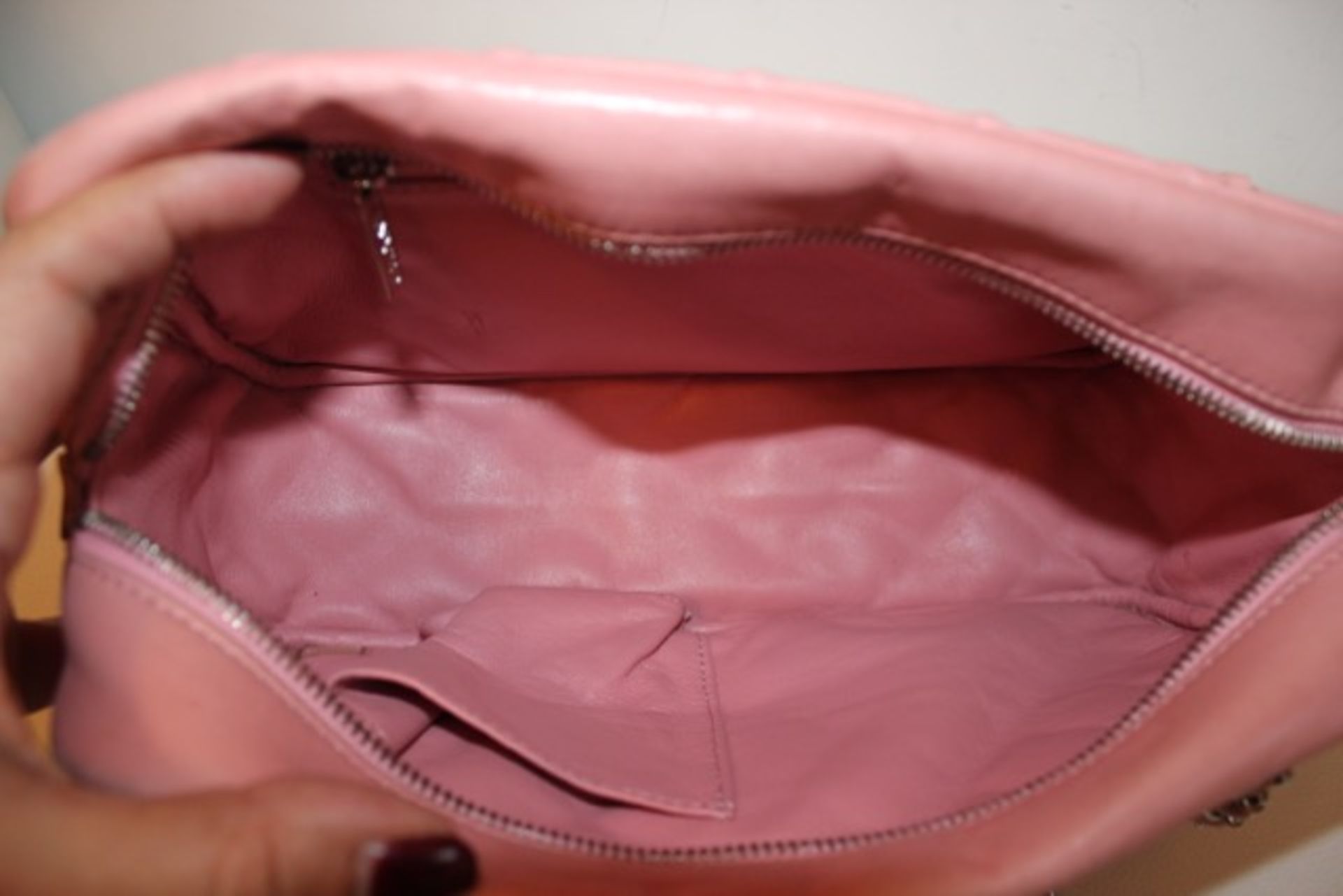CHANEL Shoulder Bag - Pale Pink Lambskin Leather Silver Hardware - Image 10 of 22