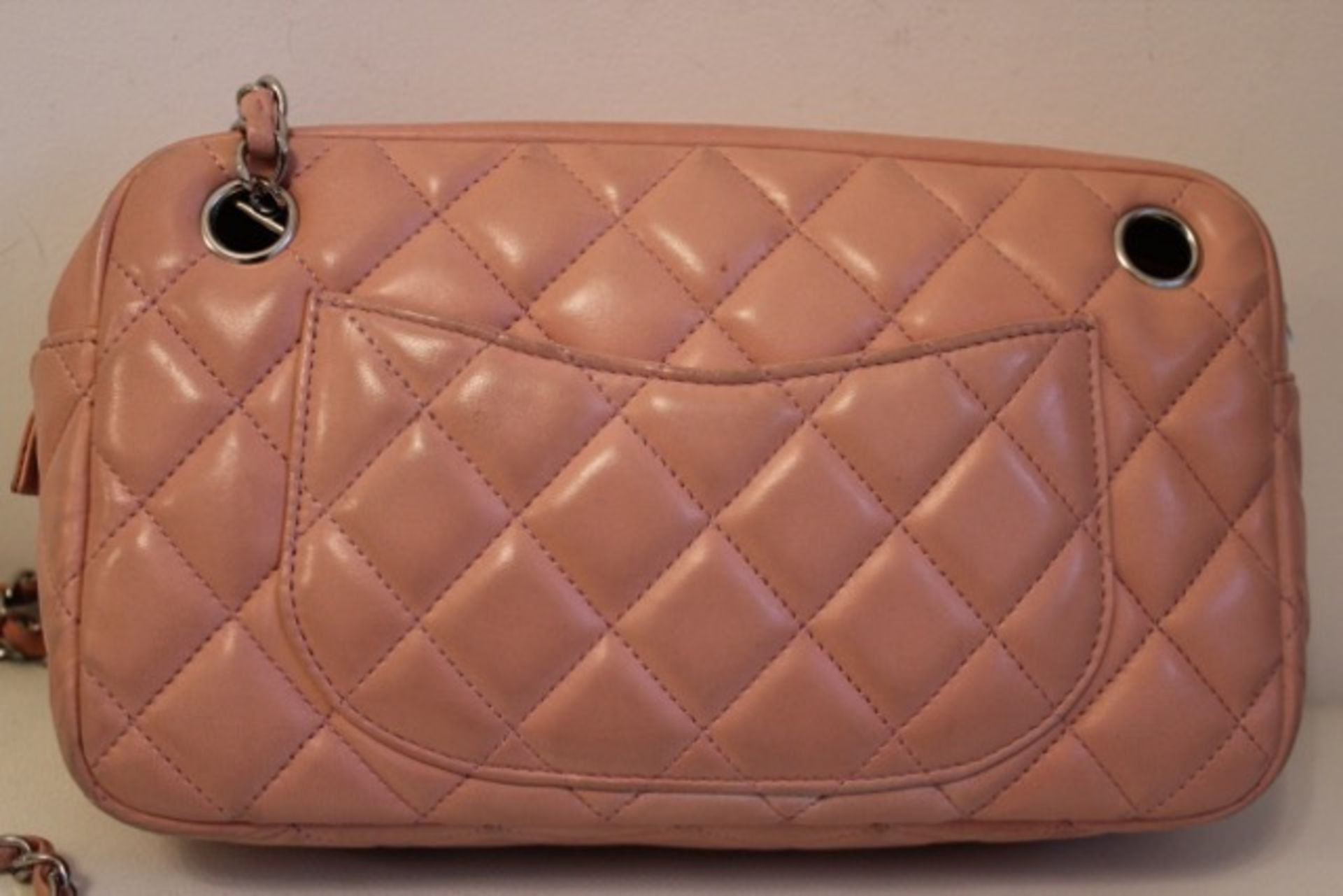 CHANEL Shoulder Bag - Pale Pink Lambskin Leather Silver Hardware - Image 12 of 22