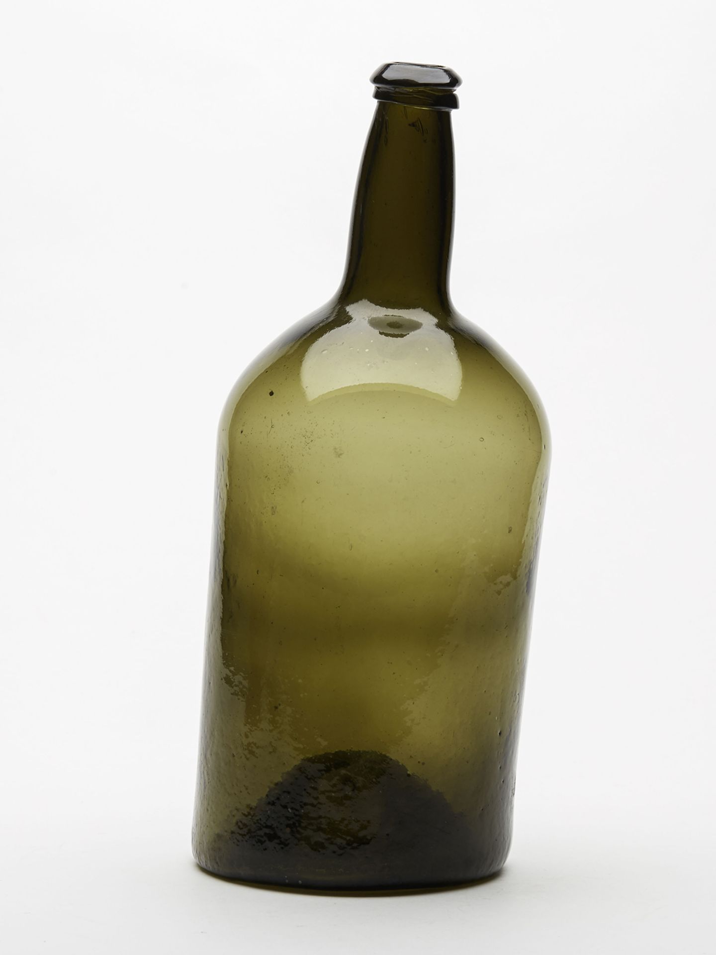 FINE LARGE ANTIQUE GREEN GLASS WINE BOTTLE c.1800 - Image 2 of 7