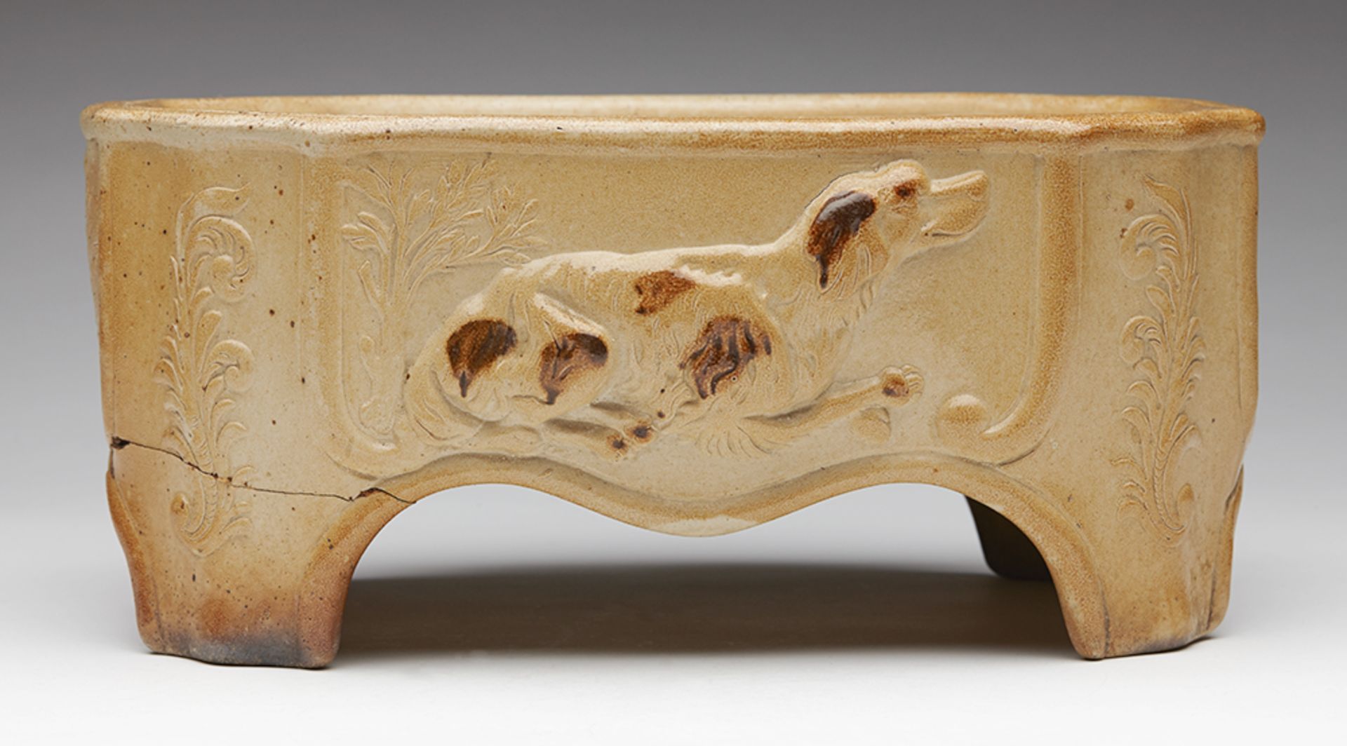 ANTIQUE BRAMPTON SALT GLAZED DOG BOWL C.1850 - Image 2 of 12