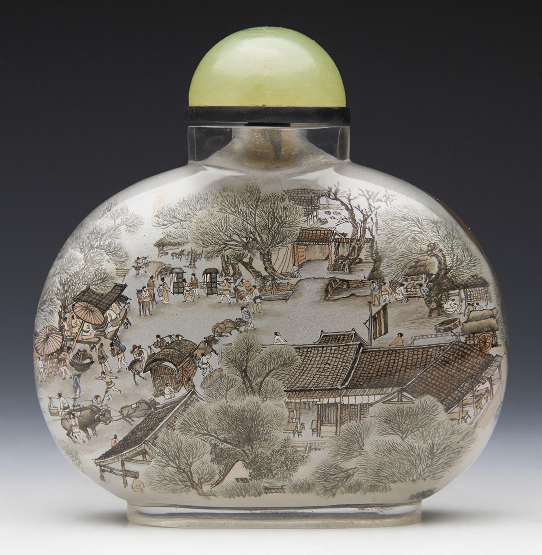 Large Vintage Chinese Internally Painted Glass Snuff Bottle 20Th C. - Image 5 of 8