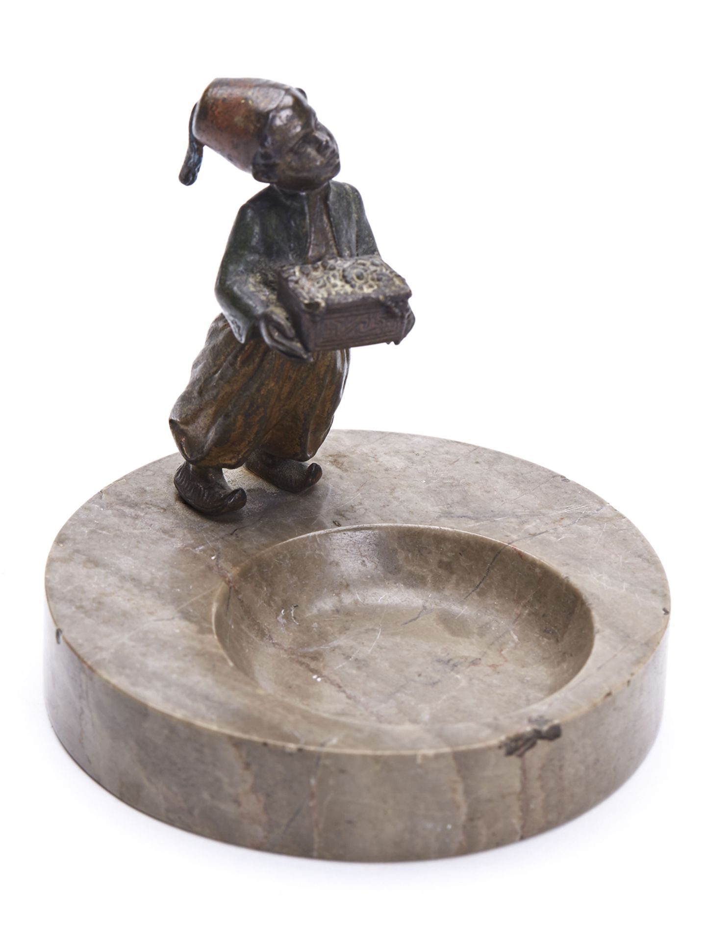 AUSTRIAN COLD PAINTED BRONZE FIGURAL ASHTRAY c.1900