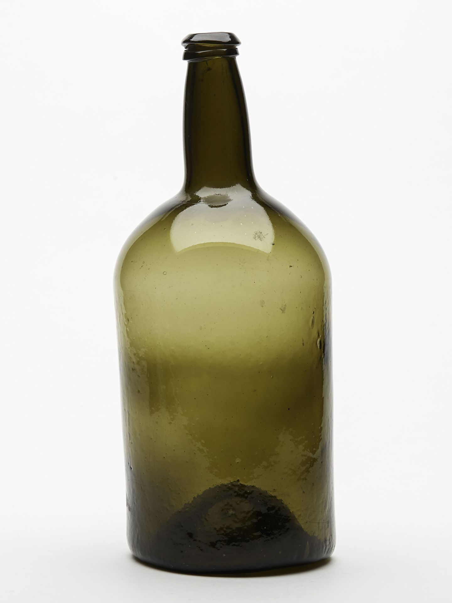 FINE LARGE ANTIQUE GREEN GLASS WINE BOTTLE c.1800 - Image 4 of 7