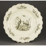 ANTIQUE WEDGWOOD CREAMWARE PLATE LIVERPOOL BIRD DESIGN 18TH