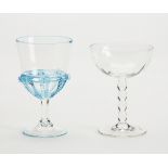 TWO VINTAGE VENETIAN WINE GLASSES 20TH C.