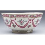 ANTIQUE MIDDLE EASTERN BOWL WITH FLORAL GARLANDS 17/18TH C.