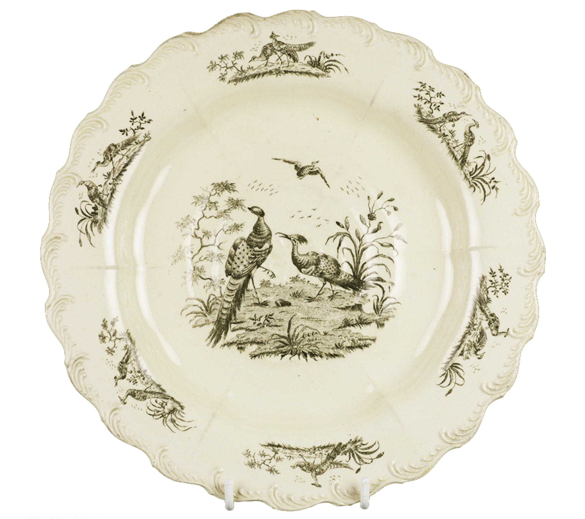 ANTIQUE WEDGWOOD CREAMWARE PLATE LIVERPOOL BIRD DESIGN 18TH - Image 2 of 11