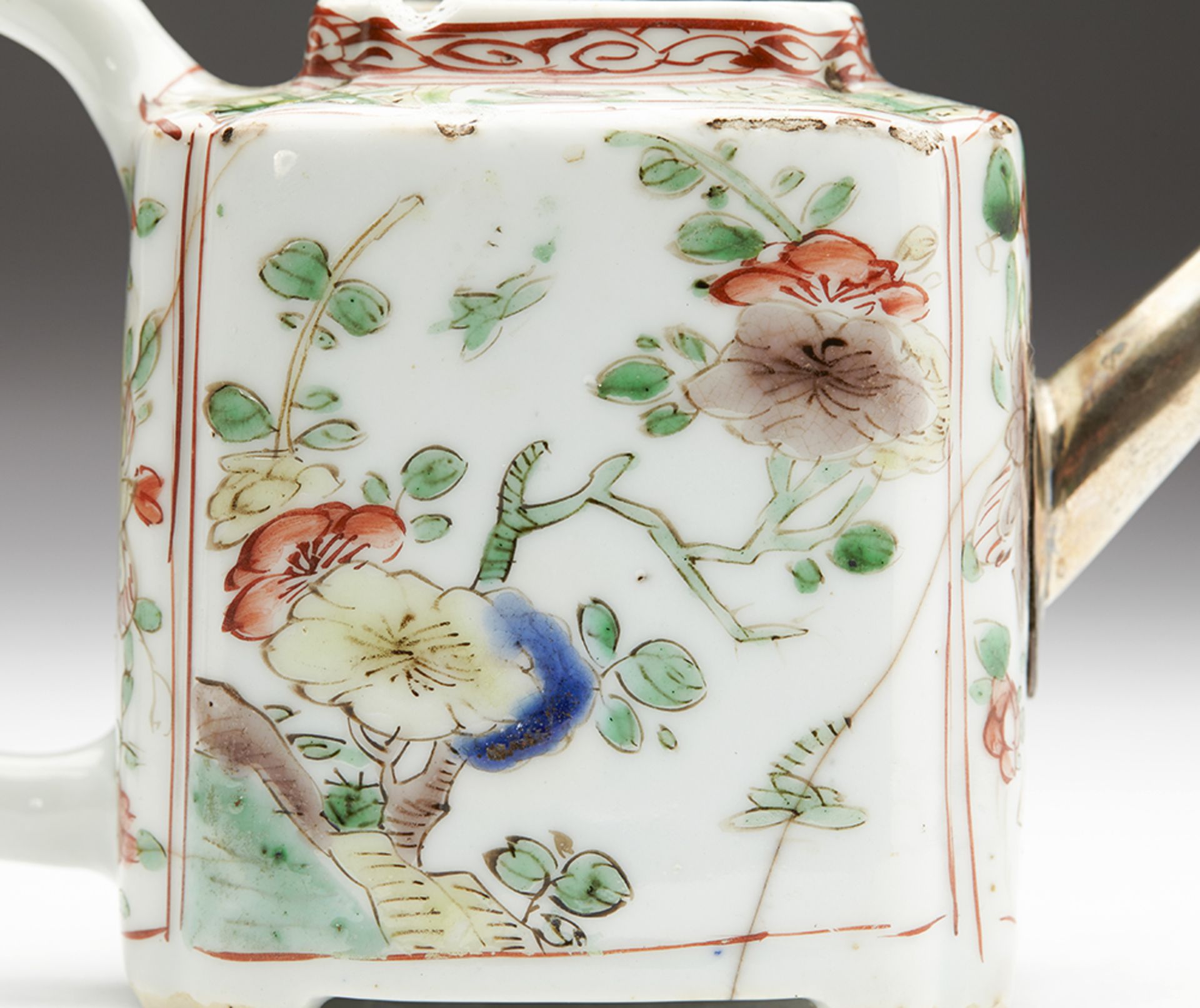 Antique Chinese Kangxi Polychrome Lidded Teapot 1662-1722 - Image 8 of 12